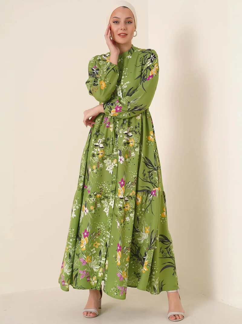 بيغ دارت BDART Maxi Dress with Patterned and Button Closure